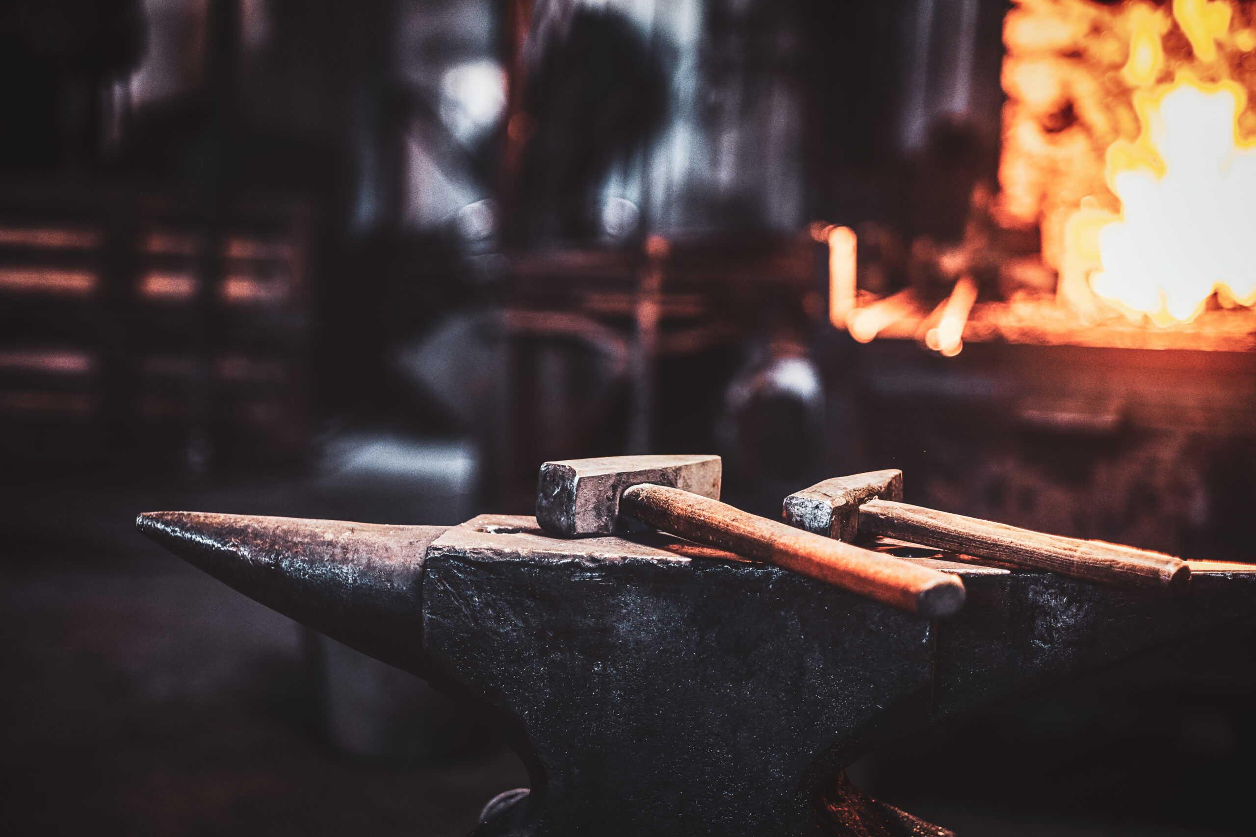 Smith workshop with nessecary equipment and working stove